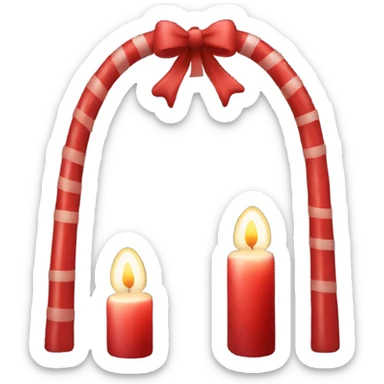 Red Christmas candle arch   sticker