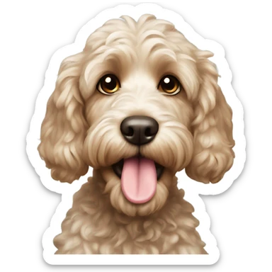 Cockapoo with tongue out sticker
