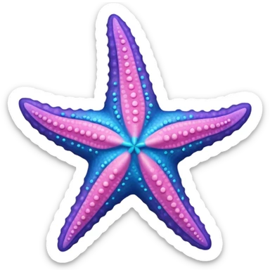 Pink blue and purple starfish  sticker