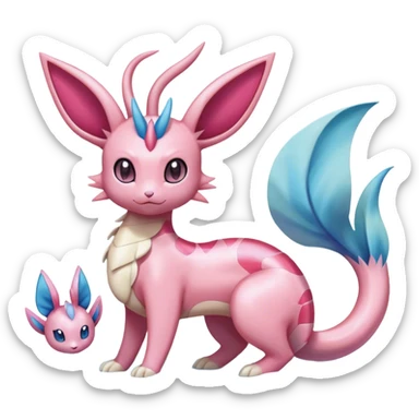 Milotic-Sylveon-Espeon-Vaporeon-Dragonair-Pokémon full body sticker