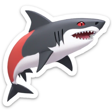 Cute cool black red nargacuga-shark-zangoose animal hybrid Fakemon full body sticker