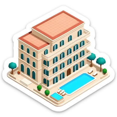 Isometric luxury hotel in Italy sticker