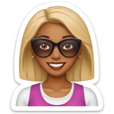 Sassy black woman with dark sunglasses sticker