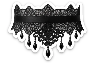 goth black lace choker sticker