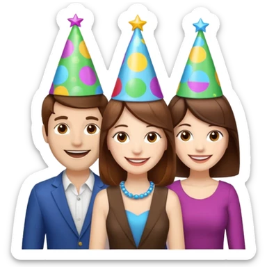 Un trouple : deux hommes  et une femme qui sont tensemble , ils sont tous blanc et brun  sticker