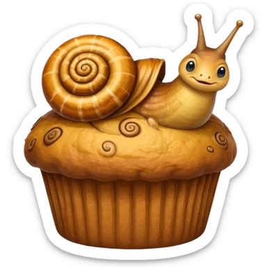 A muffin and a snail sticker