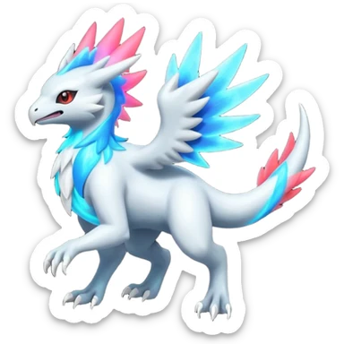 Neon Vibrant Pulsating Trail-glowing Chromatic Trico-Absol-Salamence-Silvally-fusion-hybrid sticker