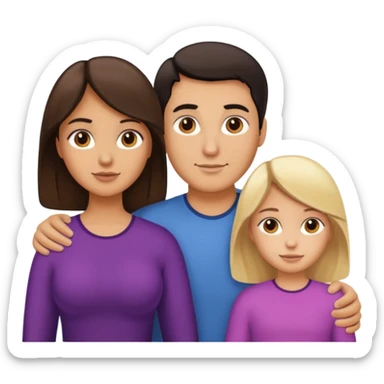 Familia de 4 personas : Hombre gordito pelo oscuro, Mujer pelo cafe, hija 1 pelo mono , hija 2 pelo oscuro. sticker