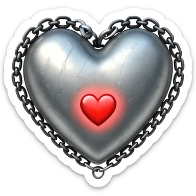 heart with a dark chain and grunge texture sticker