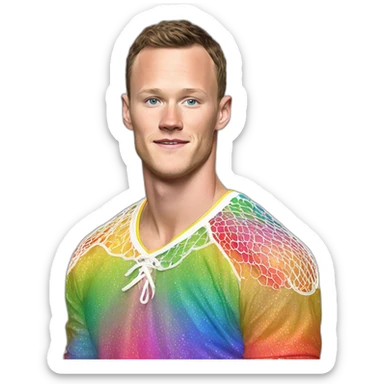 Fancy disco Jonathan Toews wearing rainbow lace shirt sticker