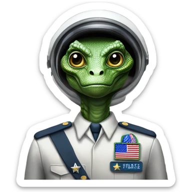 Reptilian Alien man general usa space force, full body sticker