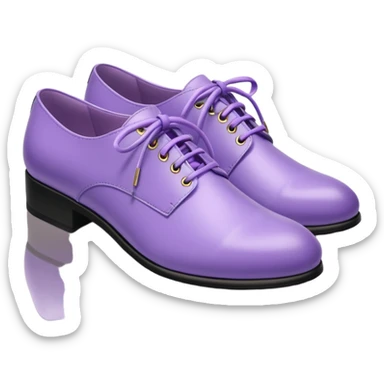 A 3D cartoon lavender-purple Formal shoes with soft texture, lace-up detail, and smooth reflections, isolated on plain background, Memoji-style. sticker
