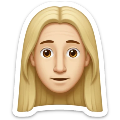 Make a emoji of a person with light skin with long nose hair that goes down like 2 inchis with long hair and with not that much hair  sticker
