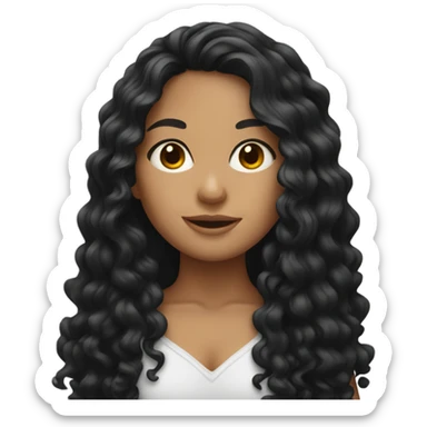 Latina girl with long curly black hair  sticker