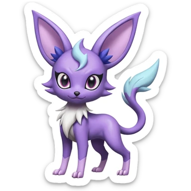 Shiny Cute Espeon-Noibat-Mightyena-Silvally-Fakémon-hybrid-creature (full body)  sticker