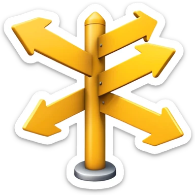 yellow sign in full direction sticker