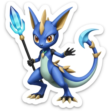 Meloetta-Greymon-Inteleon-Greninja-Pokémon-Fakémon-fusion-hybrid-creature sticker