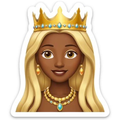 Queen of Sheba with dark skin, blonde long hair sticker