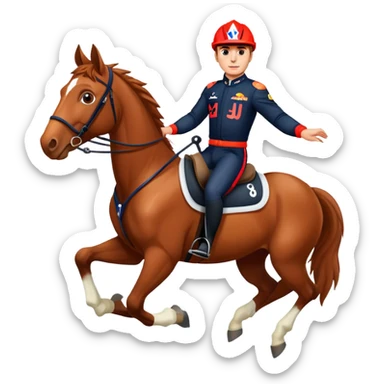 max verstappen driving a horse sticker