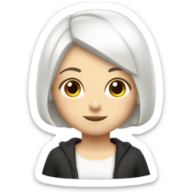 white Subaru XV  with a short haired brunette girl sitting inside  sticker