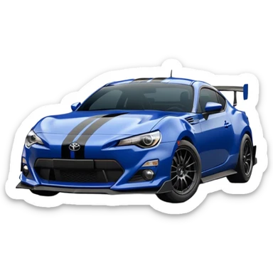 Sexy glossy dark blue 2025 Toyota 86 styled like 65 mustang rally racing car  sticker