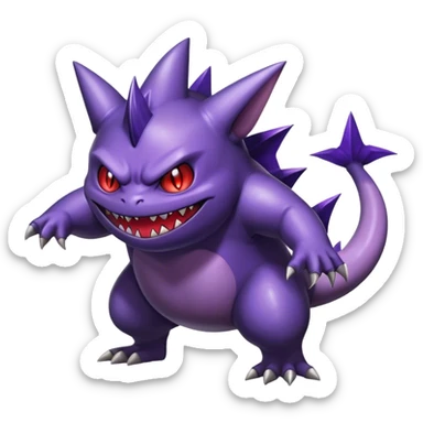 Shiny Dark Gengar-Haunter-Nidoking-fusion-hybrid full body sticker