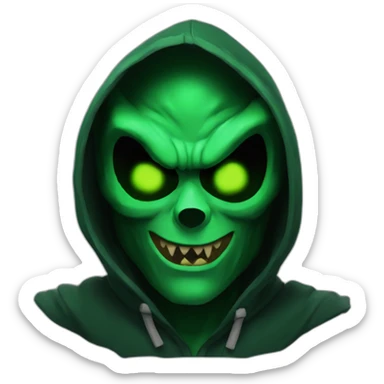 Dominus Green hoddie with demon eyes sticker