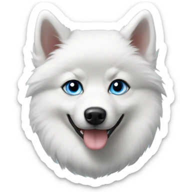 White black pomsky blue eyes sticker