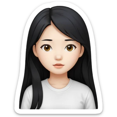 Korean girl with long hair sticker