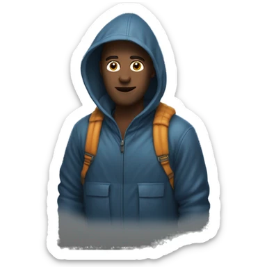 Homme avec une cagoule et une capuche  sticker