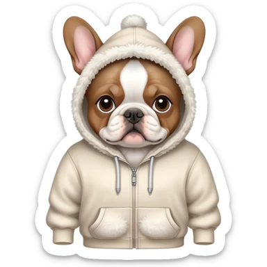 French bulldog in hoodie sticker