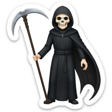 grim reaper blacked out holdin scythe sticker