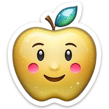 3D Apple-style emoji of fine, tiny glitter dust, sparkling brightly like magical dust. Small particles, glossy, smooth, soft shadows, white background.

 sticker