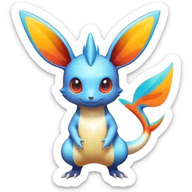 Colorful Shiny Exotic Victini-Salandit-Minccino-Emolga-Fakémon-hybrid-creature (full body)  sticker