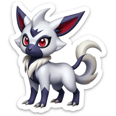 Shiny Dark Edgy Cute Absol-Noibat-Zangoose-Hybrid (Full body) sticker