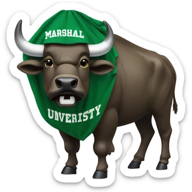 Buffalo wearing a Marshall University football jersey  sticker
