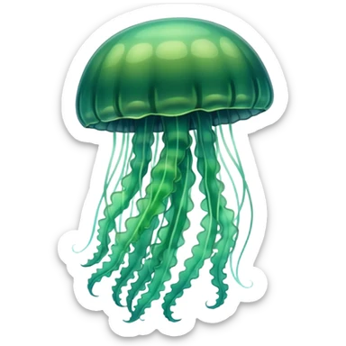 Ombre green jellyfish sticker