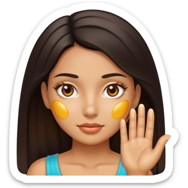 Latina girl with shiny, oily skin that's very noticeable sticker