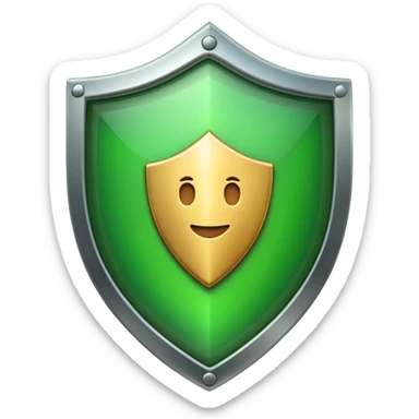 apple style emoji of a shield and checkmark, alternate version, representing Zuverlässig (reliable) sticker