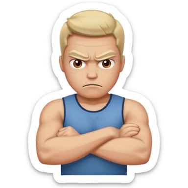 angry with arms crossed  sticker