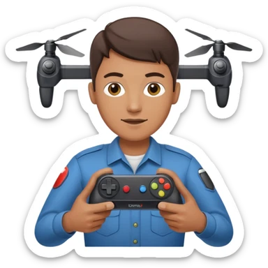 Adult with controller,Drone Pilots sticker