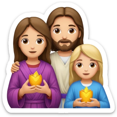 Jesus and a girl sticker