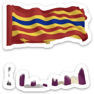 Bandera republicana española (tres franjas horizontales : roja, amarilla, morada) sticker