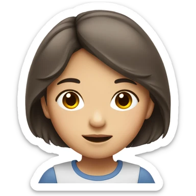 Asian girl with brown hair grow up in Australia  sticker