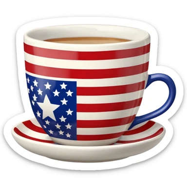 Usa flag teacup sticker