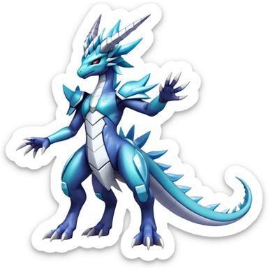  Cool Edgy Shiny Godly Ethereal Digimon-Suicune-Dialga-Kyurem-Reptile full body sticker