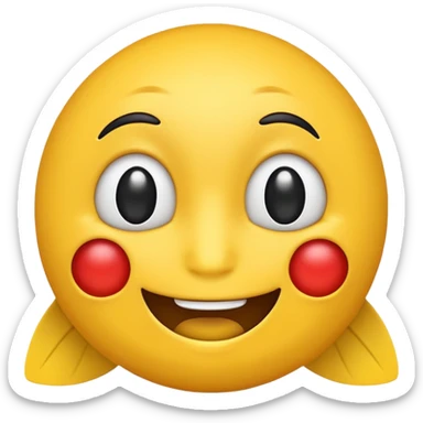 😊🥺 these emojis but with flies around it and its happy yellow face emoji black eyes like the 4th image but its cuter remove the nose make the eyes bigger and fully black and close its mouth make it smile sticker