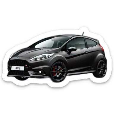 Black MK7 Ford Fiesta ST with gunmetal rims sticker