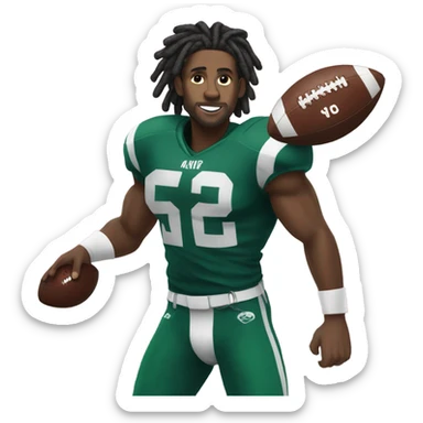 Black man with dreadlocks playing football  sticker