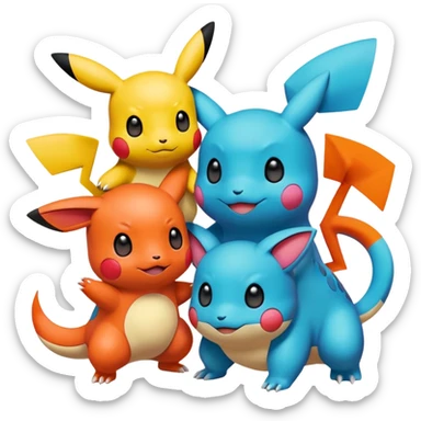 pokemnans being nice to each other sticker